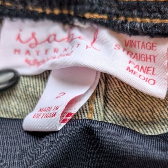 Isabel Maternity Vintage Straight Jeans Size 2 Crossover Panel - Picture 3 of 9